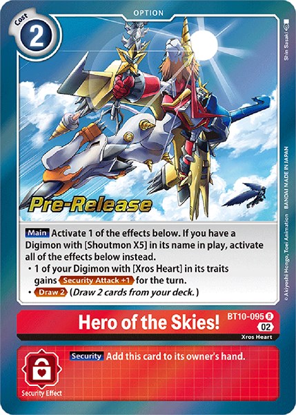 Hero of the Skies! [BT10-095] [Xros Encounter Pre-Release Cards] Foil