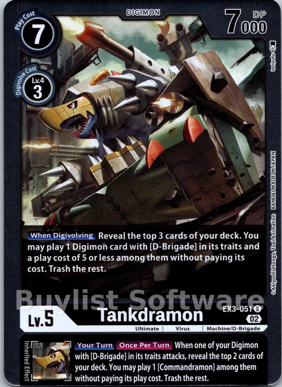 Tankdramon [EX3-051] [Draconic Roar] Foil