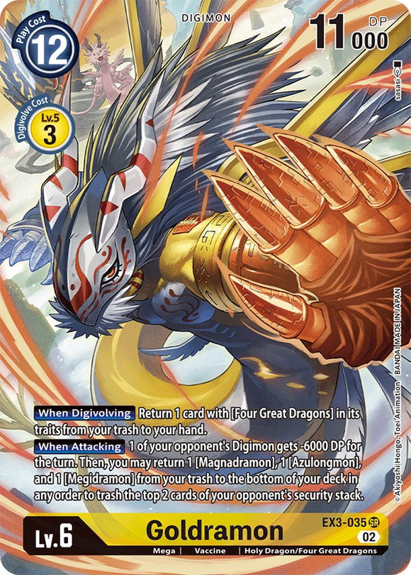 Goldramon (Alternate Art) [EX3-035] [Draconic Roar] Foil