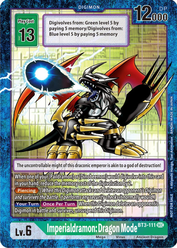 Imperialdramon: Dragon Mode (Alternate Art) [BT3-111] [Draconic Roar] Foil