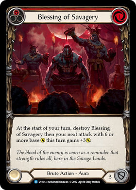 Blessing of Savagery (Red) [DYN013] [Dynasty] Rainbow Foil