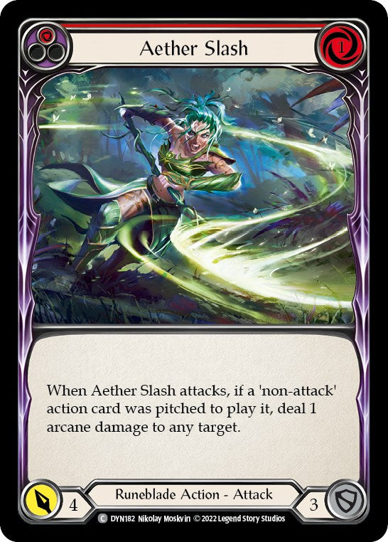 Aether Slash (Red) [DYN182] [Dynasty] Rainbow Foil