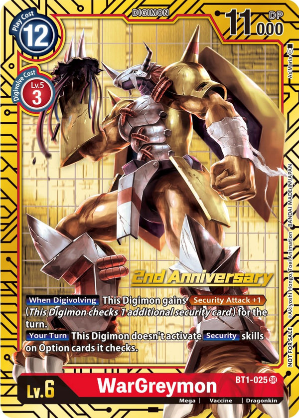 WarGreymon (2nd Anniversary Card Set) [BT1-025] [Release Special Booster 1.0] Foil