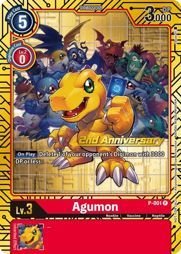 Agumon (2nd Anniversary Card Set) [P-001] [Digimon Promotion Cards] Foil