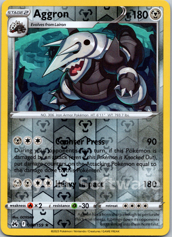 Aggron [089/159] [Crown Zenith] Reverse Holofoil