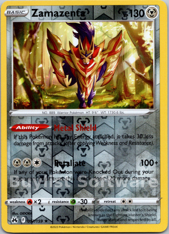 Zamazenta [097/159] [Crown Zenith] Reverse Holofoil