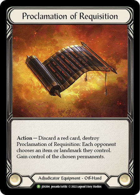 Proclamation of Requisition [JDG004] [Flesh and Blood: Promo Cards] Rainbow Foil