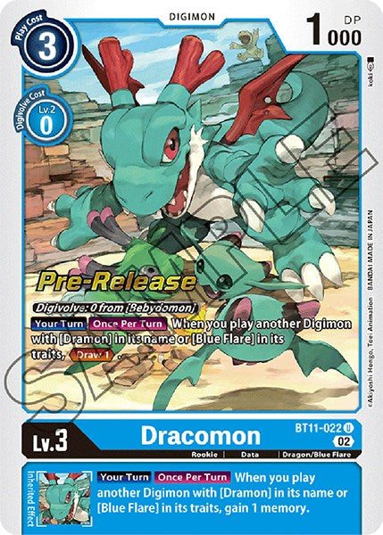 Dracomon [BT11-022] [Dimensional Phase Pre-Release Cards] Foil