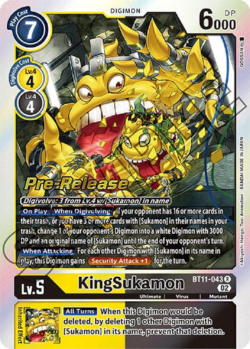 KingSukamon [BT11-043] [Dimensional Phase Pre-Release Cards] Foil