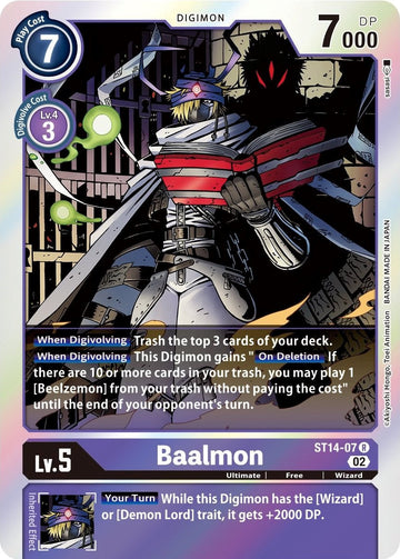 Baalmon [ST14-07 R] [ Beelzemon Advanced Deck Set] Foil