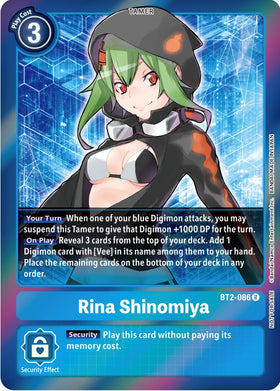 Rina Shinomiya (Event Pack 4) [BT2-086] [Release Special Booster 1.0] Foil