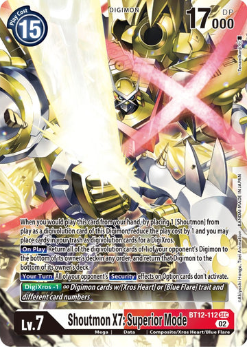Shoutmon X7: Superior Mode [BT12-112] [Across Time] Foil
