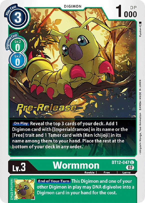 Wormmon [BT12-047 U] [Across Time Pre-Release Cards] Foil