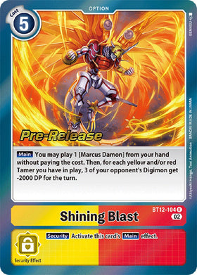 Shining Blast [BT12-104] [Across Time Pre-Release Cards] Foil