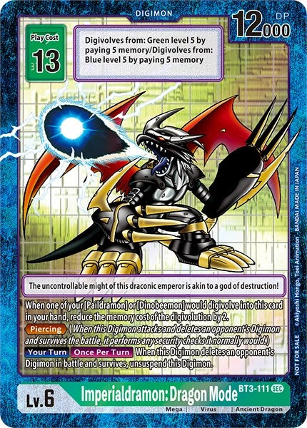 Imperialdramon Dragon Mode (Secret Rare) [BT3-111] [Revision Pack Cards]