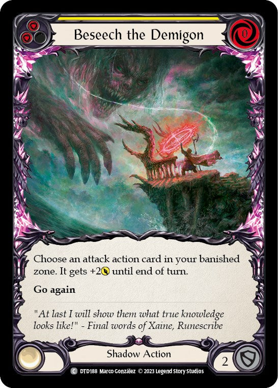 Beseech the Demigon (Yellow) [DTD188] [Dusk till Dawn] Rainbow Foil