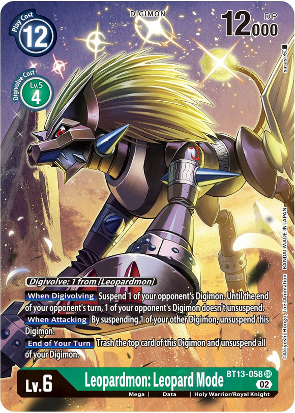 Leopardmon: Leopard Mode (Alternate Art) [BT13-058] [Versus Royal Knights] Foil
