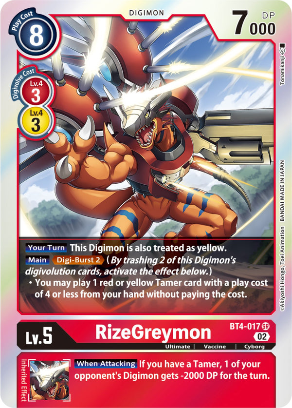 RizeGreymon (Resurgence Booster Reprint) [BT4-017] [Resurgence Booster] Foil