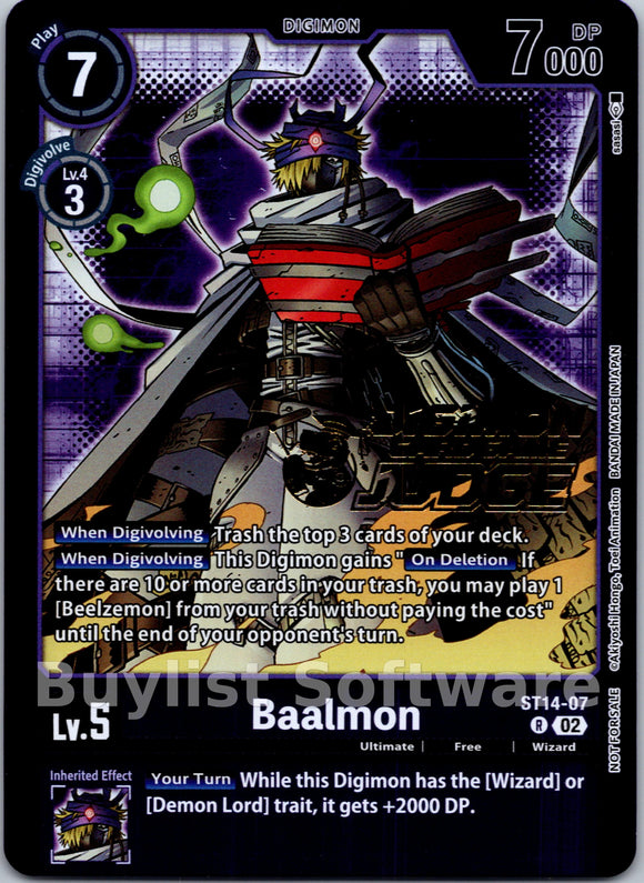 Baalmon - ST14-07 (Judge Pack 4) [ST14-07 R] [ Beelzemon Advanced Deck Set] Foil