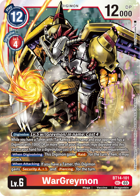 WarGreymon [BT14-101 SEC] [Blast Ace] Foil