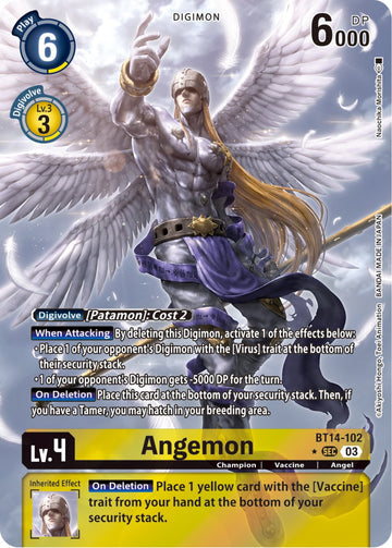 Angemon (Alternate Art) [BT14-102 SEC] [Blast Ace] Foil