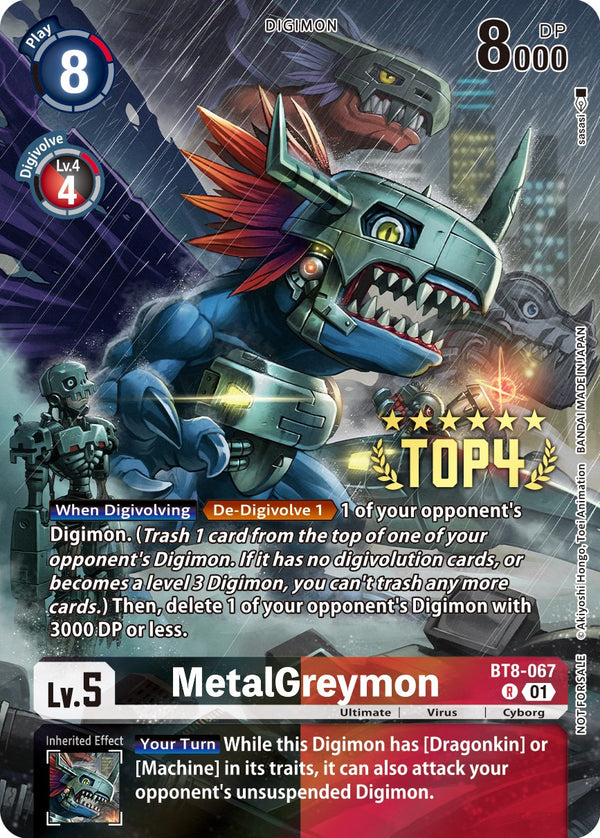 MetalGreymon (Digimon 3-On-3 Top 4) [BT8-067] [New Awakening] Foil