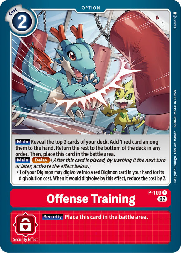 Offense Training - P-103 (Blast Ace Box Topper) [P-103] [Digimon Promotion Cards] Foil