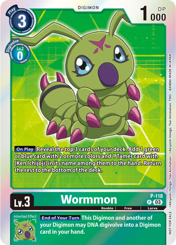 Wormmon (Tamer Party Pack -The Beginning- Ver. 2.0) [P-118] [Digimon Promotion Cards] Foil