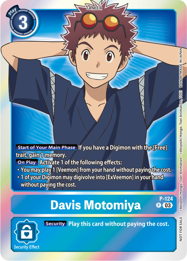 Davis Motomiya (Tamer Party Pack -The Beginning- Ver. 2.0) [P-124] [Digimon Promotion Cards] Foil