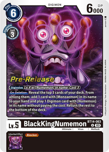 BlackKingNumemon [BT14-063 U] [Blast Ace Pre-Release Cards] Foil