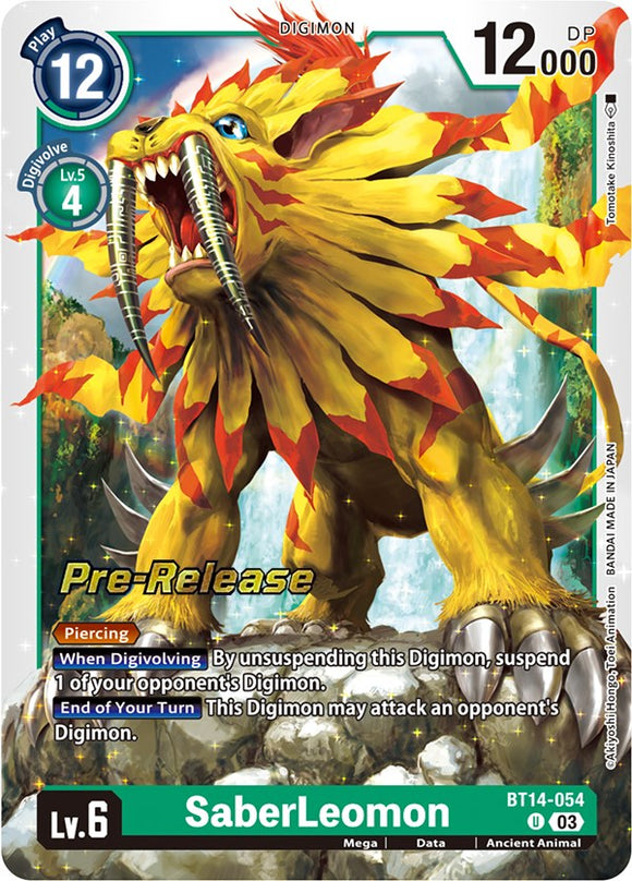 SaberLeomon [BT14-054] [Blast Ace Pre-Release Cards] Foil