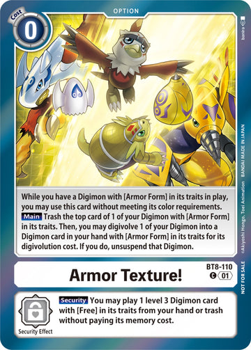 Armor Texture! (Blast Ace Double Pack Set) [BT8-110 C] [New Awakening] Foil