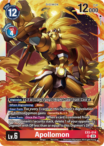 Apollomon [EX5-014 SR] [Animal Colosseum] Foil