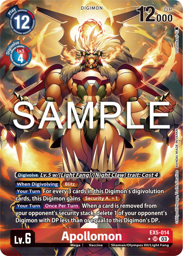 Apollomon (Alternate Art) [EX5-014] [Animal Colosseum] Foil