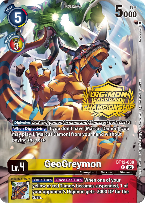 GeoGreymon (Championship 2023 Tamers Pack) [BT12-038] [Across Time] Foil