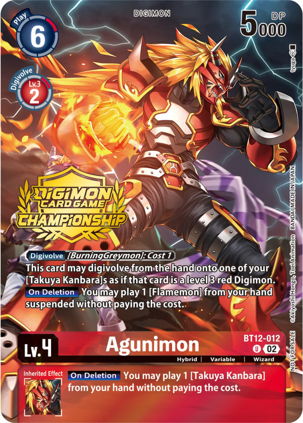 Agunimon (Championship 2023 Tamers Pack) [BT12-012] [Across Time] Foil