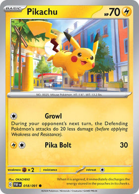 Pikachu [018/091] [Paldean Fates] Reverse Holofoil