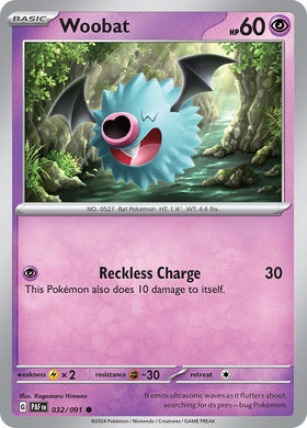 Woobat [032/091] [Paldean Fates] Reverse Holofoil