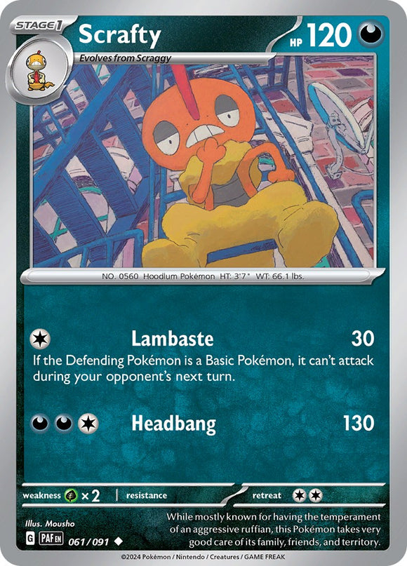 Scrafty [061/091] [Paldean Fates] Reverse Holofoil