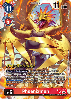 Phoenixmon [BT15-017] [Exceed Apocalypse Pre-Release Cards] Foil