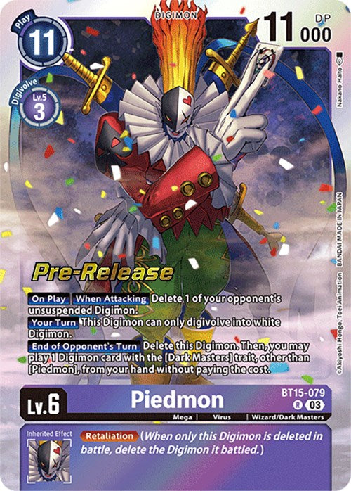 Piedmon [BT15-079] [Exceed Apocalypse Pre-Release Cards] Foil