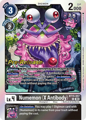 Numemon (X Antibody) [BT15-057] [Exceed Apocalypse Pre-Release Cards] Foil