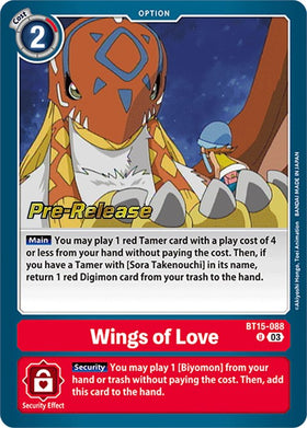 Wings of love [BT15-088] [Exceed Apocalypse Pre-Release Cards] Foil