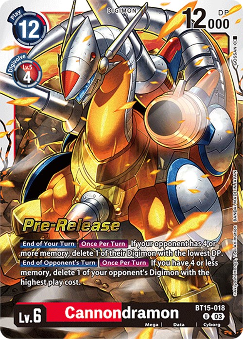 Cannondramon [BT15-018] [Exceed Apocalypse Pre-Release Cards] Foil