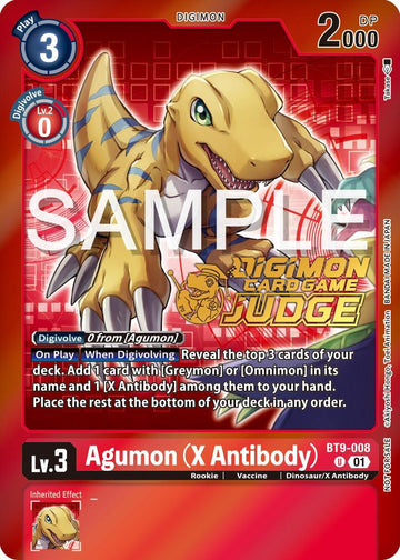 Agumon (X Antibody) (Judge Pack 5) [BT9-008] [X Record] Foil