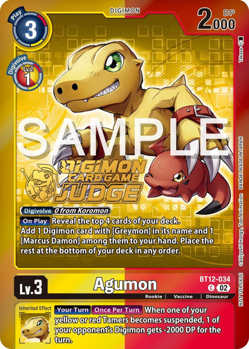 Agumon (Judge Pack 5) [BT12-034] [Across Time] Foil