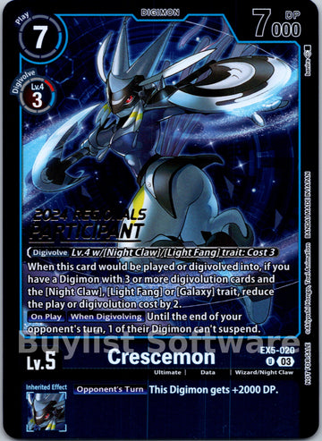 Crescemon (2024 Regionals Participant) [EX5-020] [Animal Colosseum] Foil