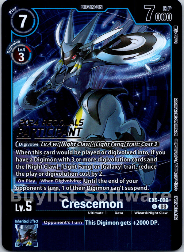 Crescemon (2024 Regionals Participant) [EX5-020] [Animal Colosseum] Foil