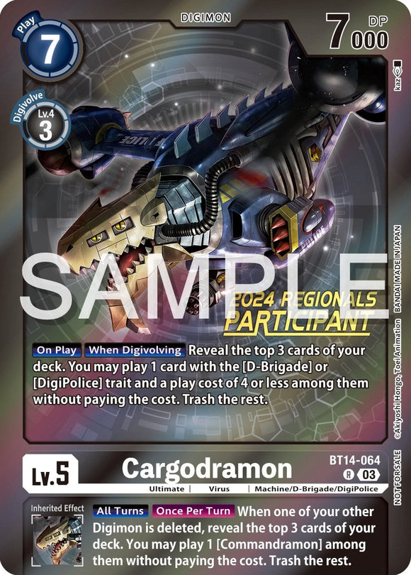 Cargodramon (2024 Regionals Participant) [BT14-064 R] [Blast Ace] Foil