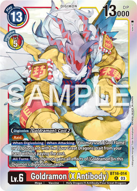 Goldramon (X Antibody) [BT16-014] [Beginning Observer] Foil